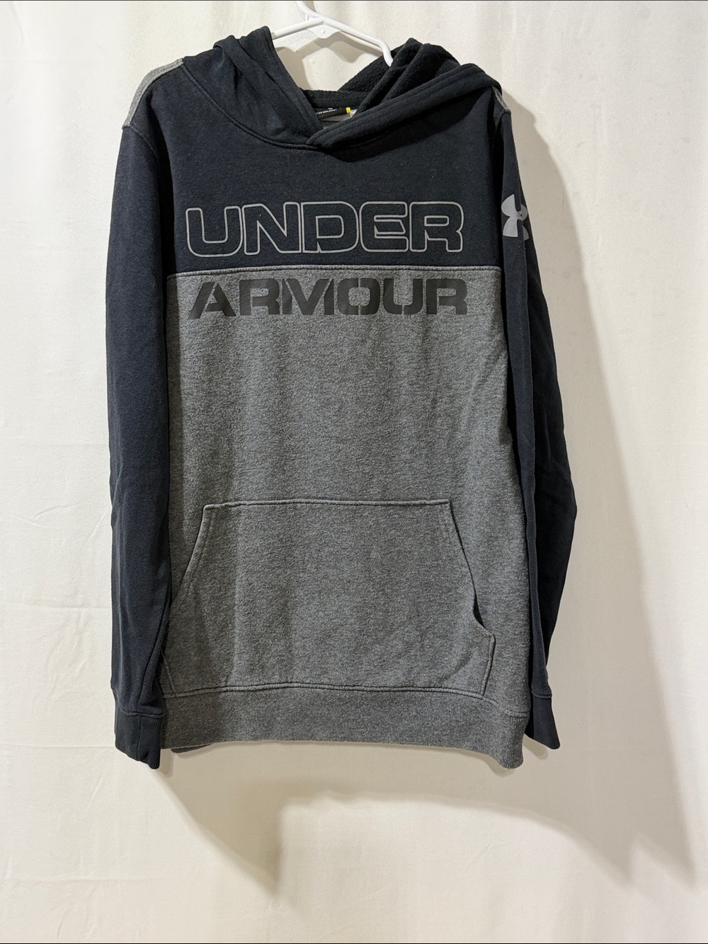 Under Armour Black & Gray Pullover Hoodie with Large Logo